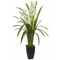 World Menagerie Artificial Orchids Floral Arrangement in Planter