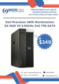 Dell Precision 5810 WorkStation: E5-1620 V3 3.50GHz 24G 1TB-SATA PC OFF LEASE Available FOR SALE!!!
