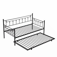Rosalind Wheeler Twin Size Metal Daybed With Pull Out Trundle, Modern 2 In 1 Sofa Bed Frame For Kids Teens Adults,Single