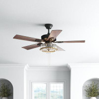 Willa Arlo™ Interiors 52"W Chesham 5 - Blade Standard Ceiling with Pull Chain and Light Kit Included