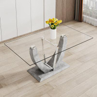 Ivy Bronx Glass Dining Table
