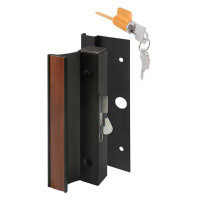 Prime-Line Patio Door Surface With Hook Latch, Extruded, Black Finish, Keyed
