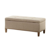 Red Barrel Studio Tufted Top Storage Bench, Armless/Backless Storage Bench With Cushioned Seat,Shoe Bench For Living Roo