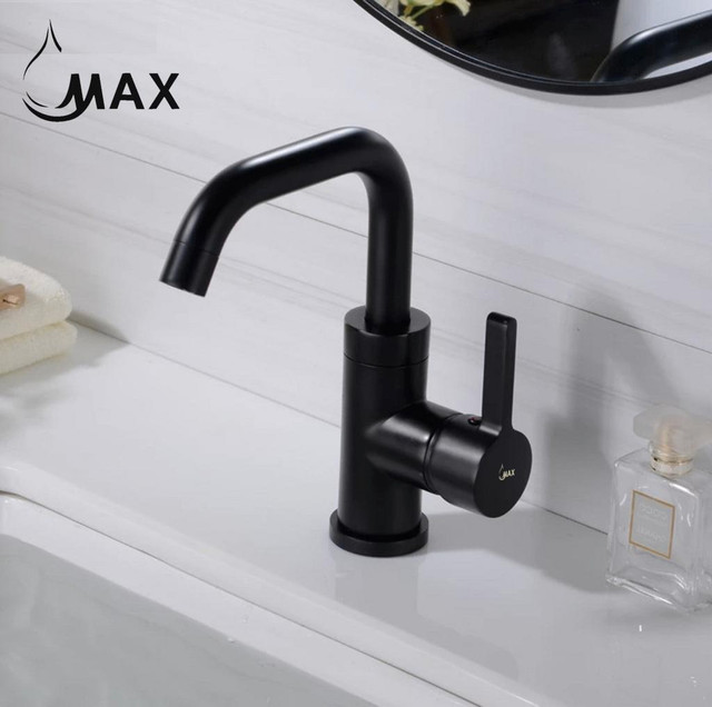 Swivel Side Handle Bathroom Faucet In Matte Black Finish in Plumbing, Sinks, Toilets & Showers