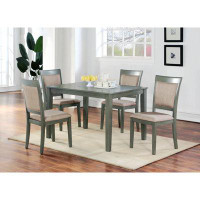 Latitude Run® 5Pc Dining Room Set Dining Table W Wooden Top Cushion Seats Chairs Kitchen Breakfast Dining Room Furniture