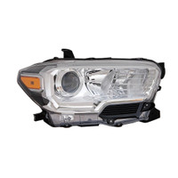 Head Lamp Passenger Side Toyota Tacoma 2019-2023 Chrome With Fog Without Led Drl Capa , To2503276C