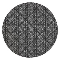 KAVKA DESIGNS ABSTRACT LEAF BLACK Straight Round Chair Mat
