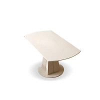 Brayden Studio 51.18" Sintered Stone + Steel Extendable White Dining Table