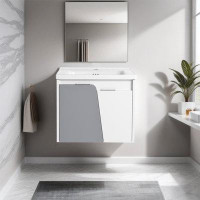 Hokku Designs Magdelina 23.84'' Single Bathroom Vanity with Ceramic Top