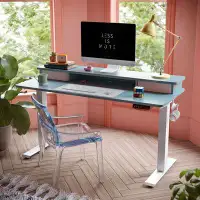 Accentuations by Manhattan Comfort Modern Blue Electric Standing Desk Adjustable Height & Spacious Work Space