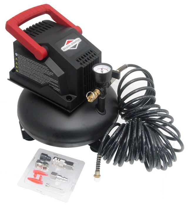 New - BRIGGS AND STRATTON 1 GALLON PANCAKE AIR COMPRESSOR -- BS0110141  -- Complete with accessory kit in Other - Image 3