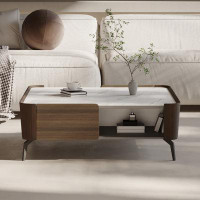 STAR BANNER Italian Minimalist Coffee Table Light Luxury Modern Living Room Small Apartment Square Coffee Table