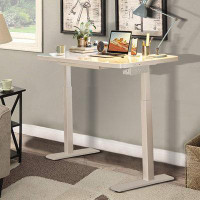 Inbox Zero Khrystyne Height Adjustable Glass Standing Desk with Built in Outlets