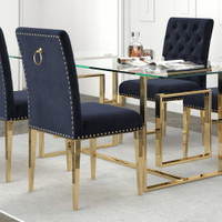 Spring Sale!!  Contemporary Dining Chair with Velvet Upholstery &amp; Gold legs