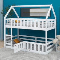 Harper Orchard Nisbett Twin over Twin House Bed Futon Bunk by Harper Orchard