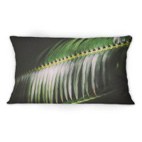 East Urban Home Dark Palm Leaves Detail - Tropical Printed Throw Pillow 1
