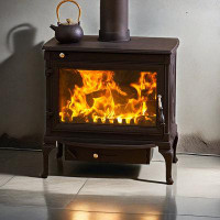 Alphas Black cast iron wood-burning fireplace for heating