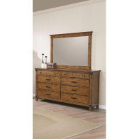 Loon Peak Hartford 8 Drawer Double Dresser with Mirror