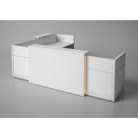 Orren Ellis Antek 130" X 98" L-Shape Reception Desk With Light Panels, Composition 2