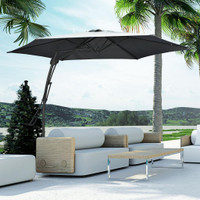 Cantilever Patio Umbrella 115.4" x 95.7"  Dark Grey