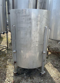 170 Imperial gallons stainless steel open top tank on wheels