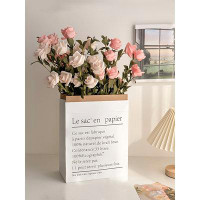 Primrue Premium Artificial Flower Arrangement For Photography Decor, Rose Dried Flower Bouquet For Living Room, High-End