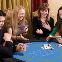 Poker Table 120 x 76cm Blue, Black