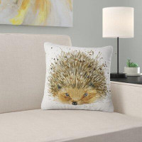 East Urban Home Animal Hedgehog Illustration Watercolor Pillow
