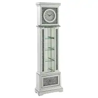 Rosdorf Park Horloge grand-père avec 4 compartiments et cadre de miroir, argent