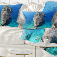 East Urban Home Seashore Zakynthos Beautiful Rocky Coast Lumbar Pillow