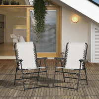 Folding Chair Set 24.8" x 24" x 35.8" White