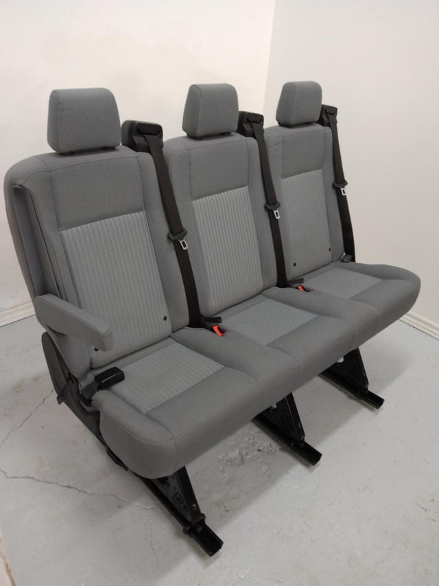 Ford Transit Passenger Van 2018 Removable 55 in. Grey Cloth Triple Bench Seat Universal Fit Cargo Camper Work VANLIFE in Other Parts & Accessories - Image 3