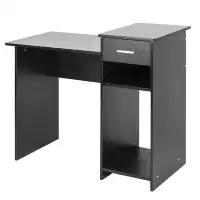 Inbox Zero Markael Writing Computer Desk Home Office Wood Laptop Table Study Workstation With Drawer,Can Store The Host,