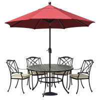 Arlmont & Co. Kaka Sunbrella 9Ft Patio Umbrella, Burgundy — Outdoor Tables & Table Components: From $99