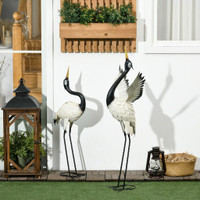 Heron Garden Statues 33 x 40 x 103 cm White, Black