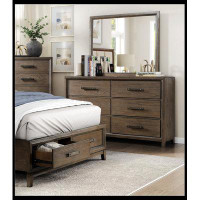 Loon Peak Dark Walnut Finish Dresser Of 6 Drawers Classic Design Bedroom Furniture 1Pc_38.5" H x 62" W x 17" D