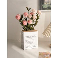 Primrue Premium Artificial Flower Arrangement For Photography Decor, Rose Dried Flower Bouquet For Living Room, High-End