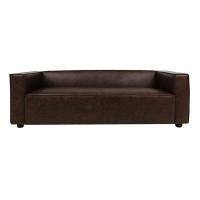 Latitude Run® 86" Genuine Leather Square Arm Sofa