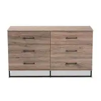 Millwood Pines Lefancy Devarian Modern and Contemporary Rustic Oak Finished Wood 6-Drawer Dresser