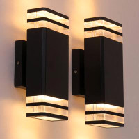 Hokku Designs Janeth Led Square Up And Down Light, Aluminum Waterproof Integrated Square Outdoor Wall Light