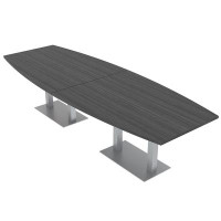 Skutchi Designs, Inc. 12' Modular Boat Shaped Conference Table with Metal Bases