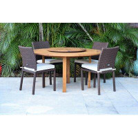 Lark Manor Anav Round 4 - Person 59'' Long Dining Set with Cushions