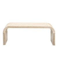 Gracie Oaks Minimalist Coffee Table with Curved Art Deco Design for Living Room or Dining Room