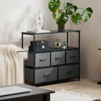 Ebern Designs Dresser For Bedroom, Chest Of Drawers, 5 Drawer Dresser, Closet Fabric Dresser With Metal Frame