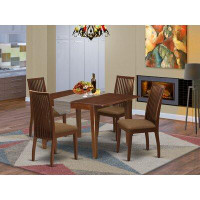 Winston Porter Lage 5 Piece Extendable Solid Wood Dining Set