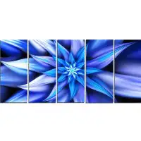 Design Art 'Dancing Blue Flower Petals' Graphic Art Print Multi-Piece Image on Canvas