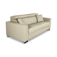Casa Italia Furniture Monica Italian 87" Top Grain Leather Sleeper Sofa with Memory Foam Mattress
