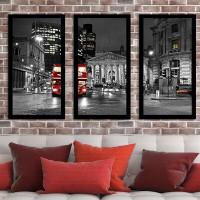 Picture Perfect International London England - 3 Piece Picture Frame Photograph Print Set on Acrylic