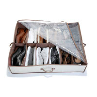 Smart Design Smart Design Underbed 12 Compartment Shoe Organizer Storage Bag - Holds 12 Pairs of Shoes - Heavy Duty Dura