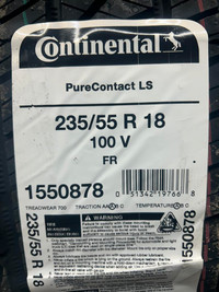 4 Brand New Continental Pure Contact LS 235/55R18 All Season Tires $70 REBATE!!! *** WallToWallTires.com ***